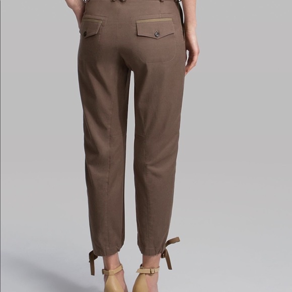 Halston Heritage Olive Green Cargo Skinny Tie - Picture 4 of 4